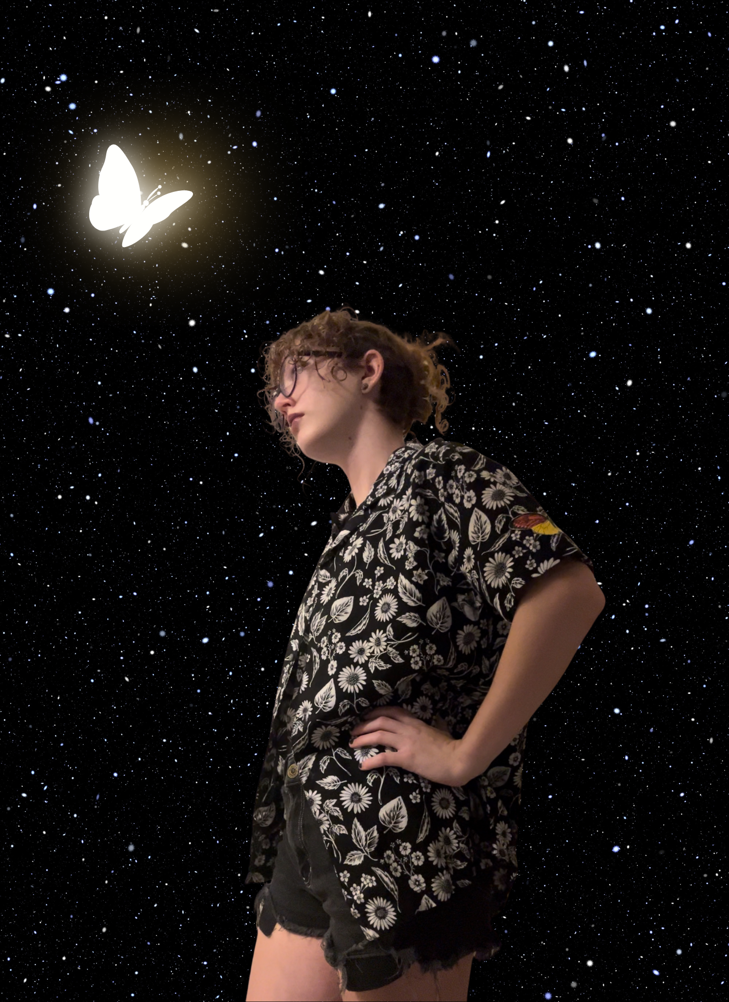 Butterfly Shirt on a model